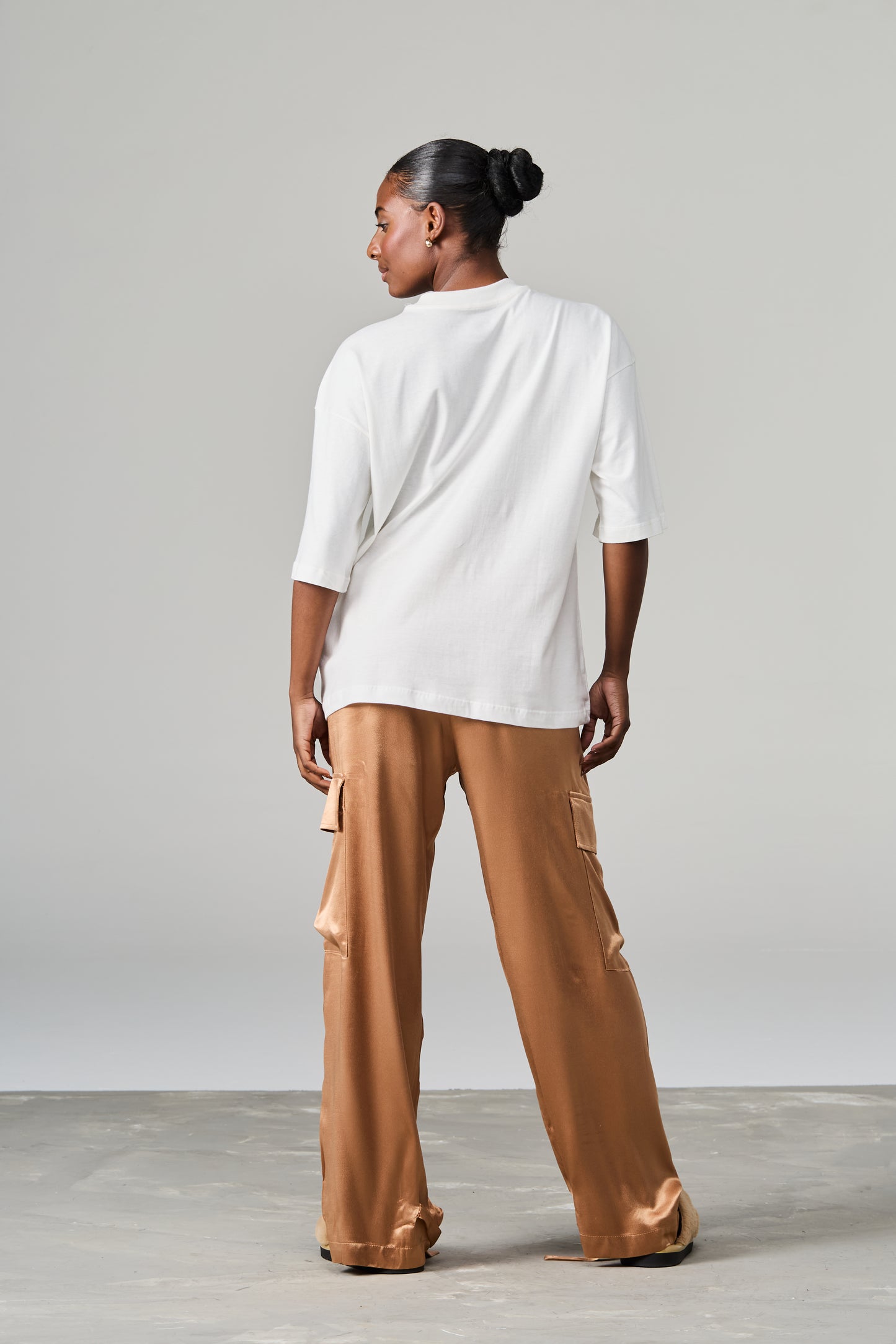 Satin Cargo Pants