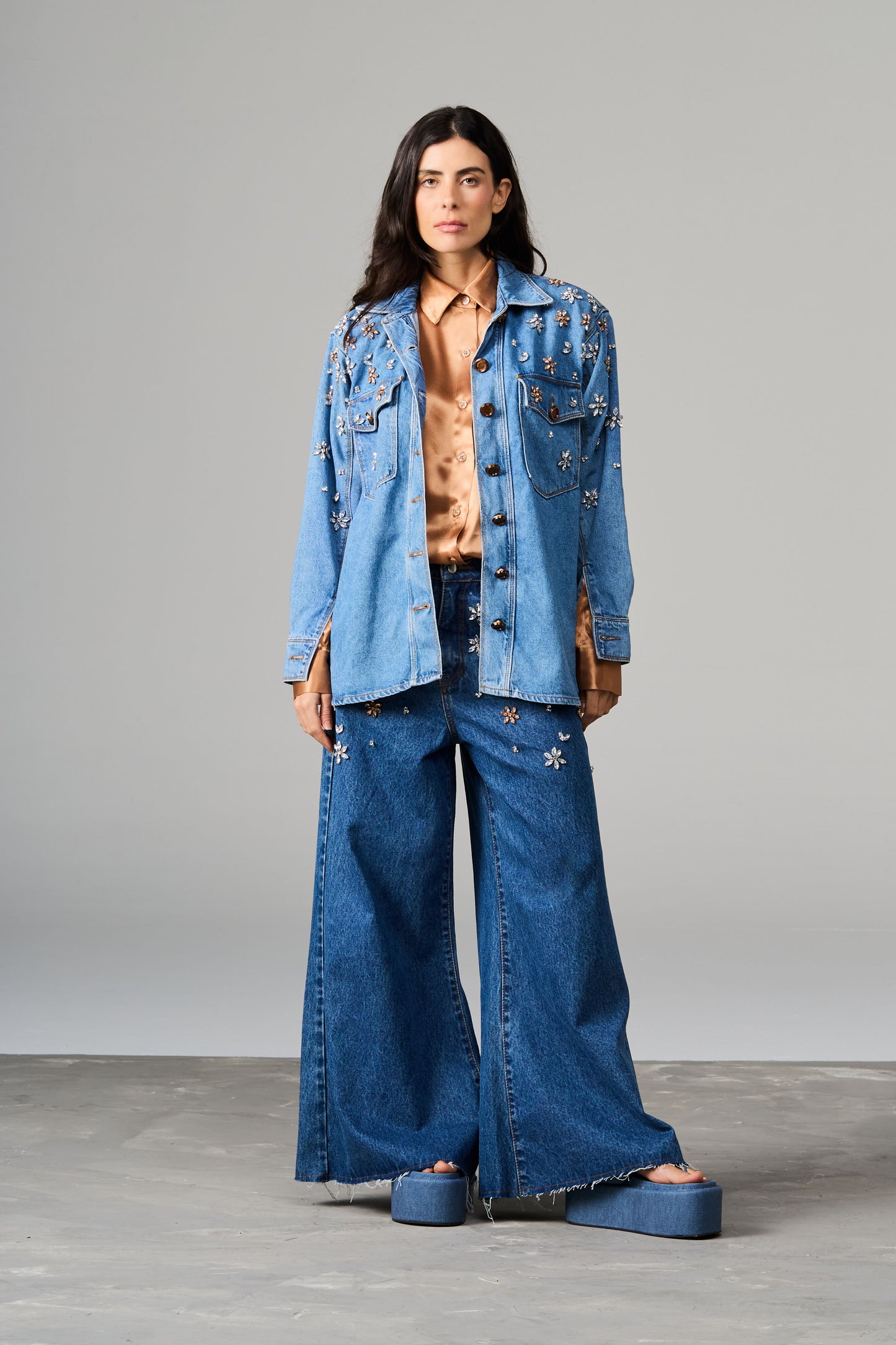 Emily Embroidered Denim Pants