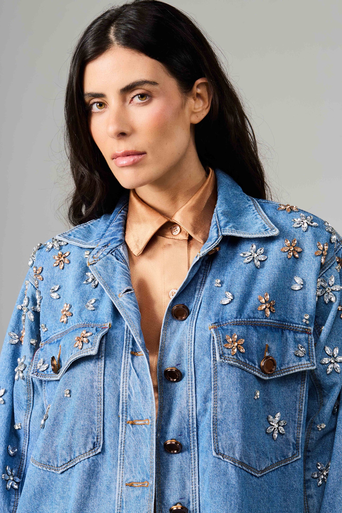 Embroidered Denim Shirt