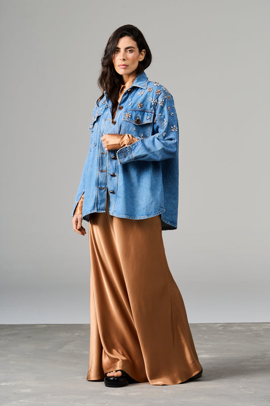Embroidered Denim Shirt