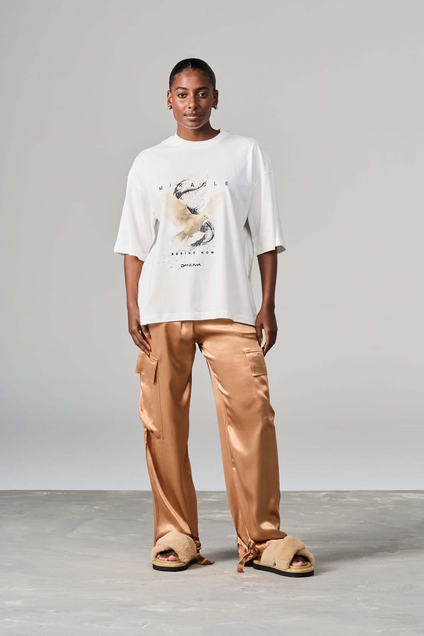 Satin Cargo Pants