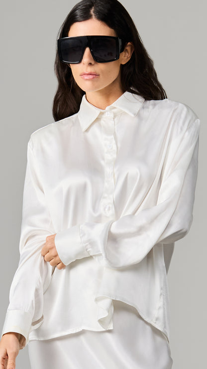 Satin Shirt with shoulder pads