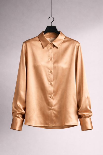 Satin Shirt with shoulder pads