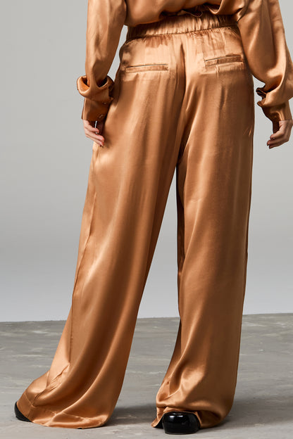 Satin Pleated Trousers