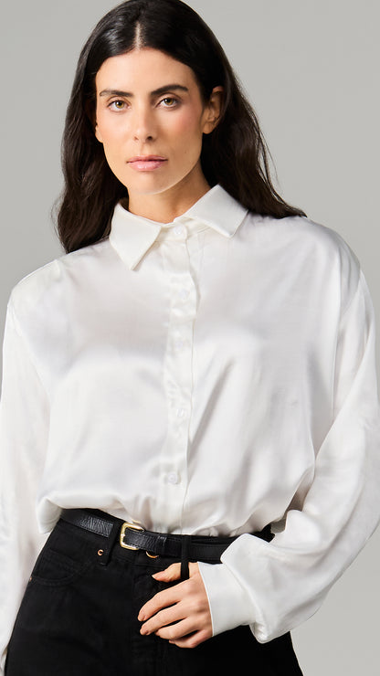 Satin Shirt with shoulder pads
