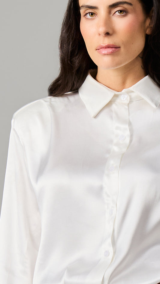 Satin Shirt with shoulder pads